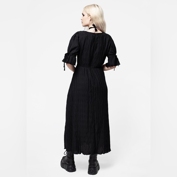 NWT Disturbia Belial Crinkle Velour Ribbon Midaxi Dress US 12 / UK 16 - Picture 2 of 6